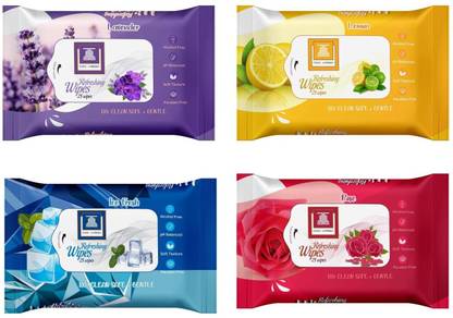 house of common COCCI LORENZO Refreshing Soft Cleansing Assorted 150x200mm Wet Wipes (25Pcsx4)->