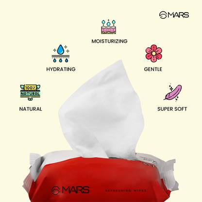 MARS Refreshing Wet Wipes for Face | Refreshing & Skin Hydration| Soothing for skin