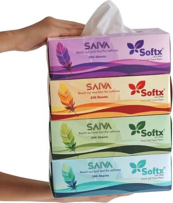 softx Premium Soft Facial Tissues – 80 Sheets per Box,