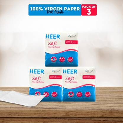 WhiteLux Heer Soft Premium OBA Free 100% Virgin Tissue Paper (Pack Of 3)