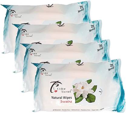 color trend Refreshing Wet Wipes - Jasmine Pack of 4