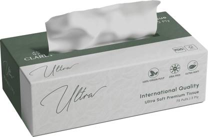 CLARET Ultra Soft 3-Ply Facial Tissues | 75 Pulls | Ultra Gentle for Sensitive Skin