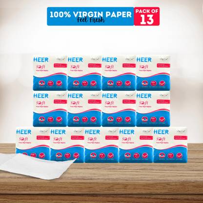 WhiteLux Heer Soft Premium OBA Free 100% Virgin Tissue Paper (Pack Of 13)