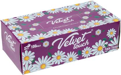 Velvet Touch Facial Tissue Box 100 pulls, 2 ply