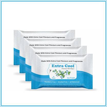 EXTRA COOL Wet Refreshing Wipes with Ice Fresh