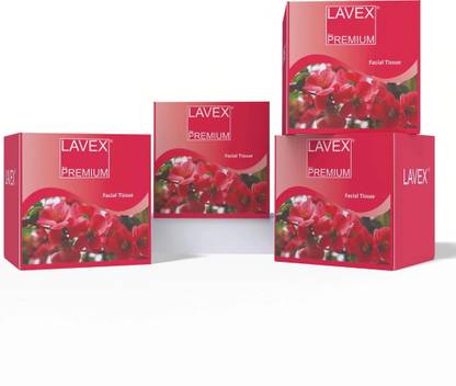 LAVEX Prim Facial Tissue 2 Ply (80 Pulls Each Box) For Home/Office/Car.