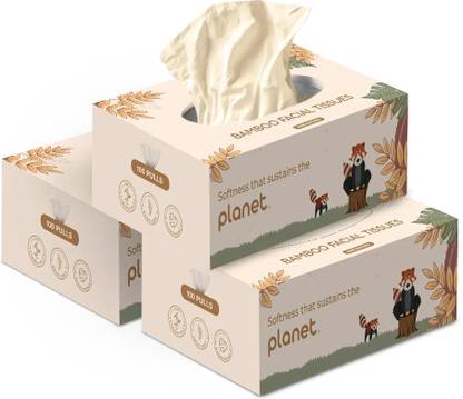 IMECO Soft 100% organic 2 ply Bamboo Facial Tissue Box Pack of 3 | 100 pulls