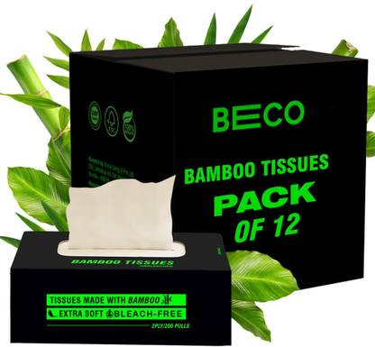 Beco Bamboo Super Soft 2-Ply-200 Pulls Each, 100% Natural & Ecofriendly Tissue Paper
