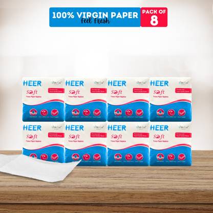 WhiteLux Heer Soft Premium OBA Free 100% Virgin Tissue Paper (Pack Of 8)