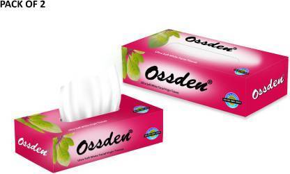 OSSDEN Ultra Soft 2 Ply Facial Tissues,Tissue Paper-100 pulls 200 Sheets,For Car,Office