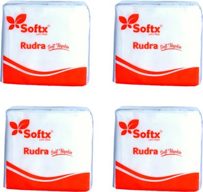 softx Rudra Napkin 50 Sheets Per Packet 1 Ply Tissue.