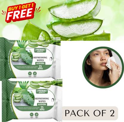 skinic Aloe Vera Facial Wet Wipes – Best Wipes for Oily, Dry & Sensitive Skin