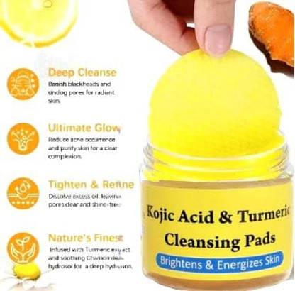 Viserys Kojic Acid & Turmeric Cleansing Pads, Infused Cotton Exfoliating Pads