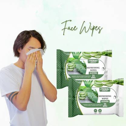 skinic Aloe Vera Fresh Wet Wipes – Non-Sticky & Soft | Pack of 2 (50 Each)