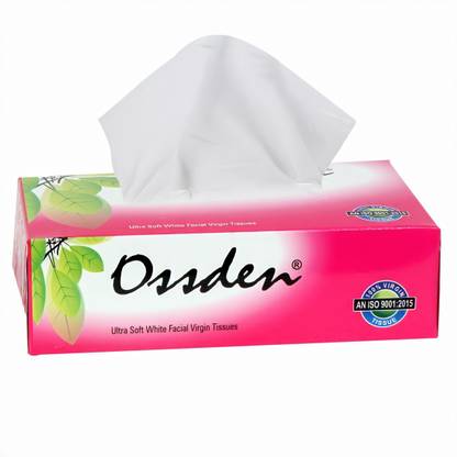 OSSDEN 2 Ply Ultra Soft Tissue, Facial Tissue - 100 Pulls (1000*2=2000 sheets per Box) ,Pack of 10 Boxcloth napkins tissue facial napkin for face scrub folding treatment dry skin on spa clean
