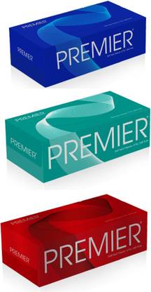Premier Box Face Tissue Papers 2 Ply, 200 Pulls (Pack of 3)