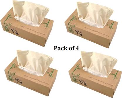 Ziccs 100% Unbleached Bamboo Face Tissues | 2Ply Tissue Paper for Car - 100 Pulls