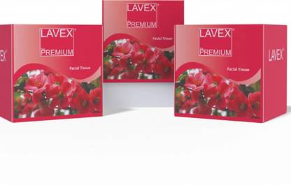 LAVEX Prim Facial Tissue 2 Ply (80 Pulls Each Box) For Home/Office/Car.