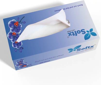 softx Blue Facial Tissue 2 Ply (100 Pulls Each Box) For Home/Office/Car.