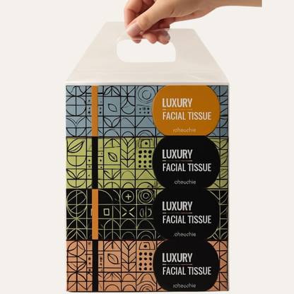 dhadhis Luxury Facial Tissue (4x80 Pulls) For Home/Office/Car, 4 Boxes.