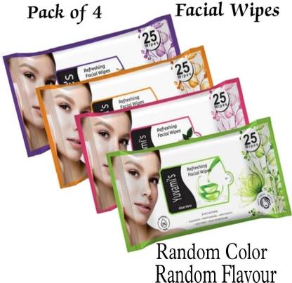 Yuvami's 100% Natural & Pure Soft Facial Wet Wipes for men & women (25 wipes Each)