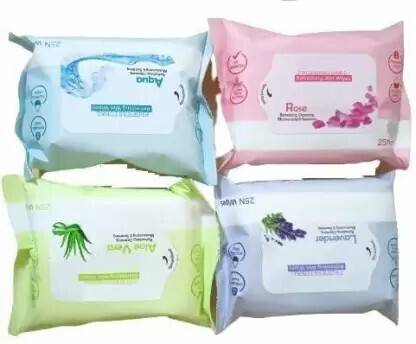 Elecsera Refreshing Wet Wipes With 4 Different Fragrance, Facial Wet Wipes