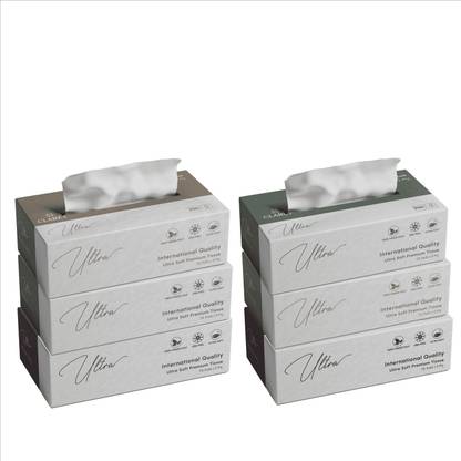 CLARET Ultra Soft 3-Ply Facial Tissues | 75 Pulls | Ultra Gentle for Sensitive Skin