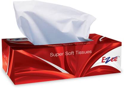 EZEE Face Tissue Paper Napkins Car Box - 100 Pulls