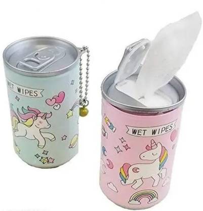 Barbarik Mini Portable Wet Wipes Tissue Can for Cleaning Face & Body Pack of 2, 60 tissue