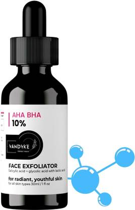 Vandyke 10% AHA BHA Exfoliator with Hyaluronic acid for Even Tone & Texture Face Serum