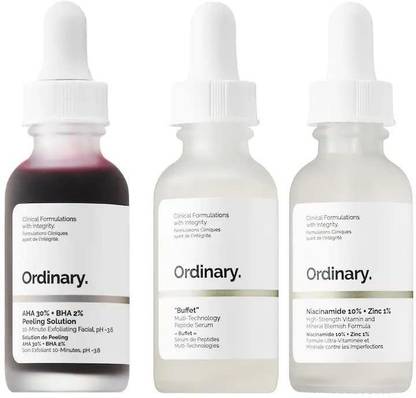 ORDINARY Niacinamide 10% Zinc 1% + AHA 30% + BHA 2% + Buffet Multi Technology face serum