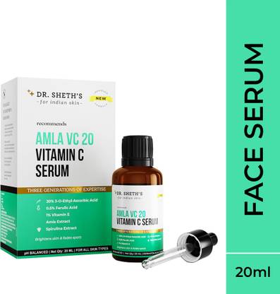 Dr. Sheth’s Amla VC20 Vitamin C Serum For Even Skin Tone, Fine Lines, Wrinkles & Hydration