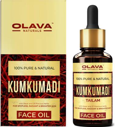 OLAVA NATURALS Kumkumadi Tailam for Glowing Face, 28 Ingredients, 100% Pure kumkumadi Face Oil