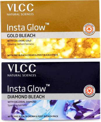 VLCC Insta Glow Gold Bleach and Insta Glow Diamond Bleach - 402 g