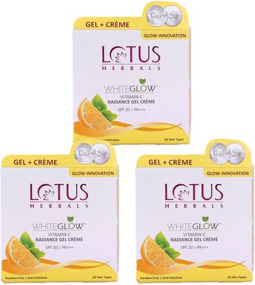 LOTUS HERBALS WhiteGlow Vitamin-C Radiance Gel Creme ( Pack of 3 ) ( 35gm 3 )