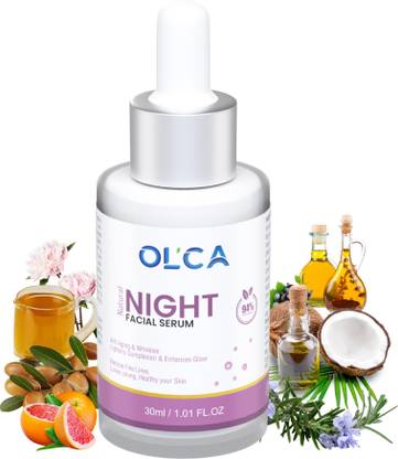 OLCA Anti - Aging Facial Night Serum, Enhances Glow, Reduce Fine Lines