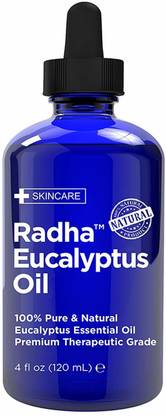 Radha Beauty Eucalyptus Essential Oil - Big 4 Oz - 100% Pure & Natural Therapeutic Grade