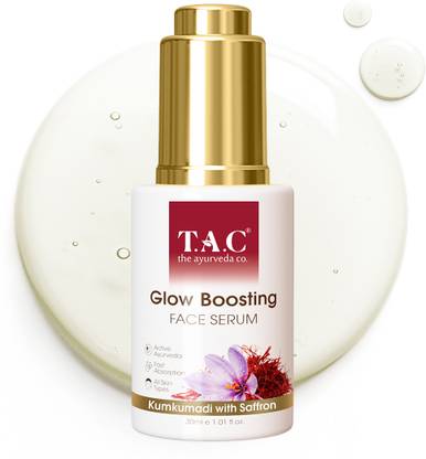 TAC - The Ayurveda Co. Glow Boosting Face Serum With Saffron & 24K Gold | Brightens & Pigmentation