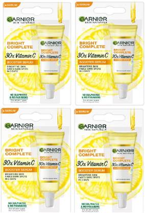 GARNIER Bright Complete Vitamin C Booster Face Serum-7ml (PACK OF 4)