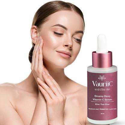 VauriiC Dreamy Dewy Vitamin C Serum, Hyaluronic Acid, Lactic Acid, Probiotic, 100% Vegan