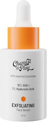 Chemist at Play Exfoliating Face Serum with Ceramides, AHA, Hyaluronic Acid - Removes Dead Skin