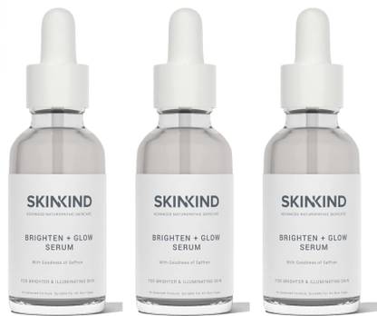 SKINKIND Brighten + Glow Face Serum with Goodness of Saffron (30 ml x 3)
