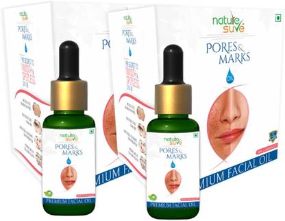 नेचर श्योर Pores and Marks Facial Oil with SPF 50 Sunscreen, Natural Skin Glow and Ultralight Face Care - 2 Packs