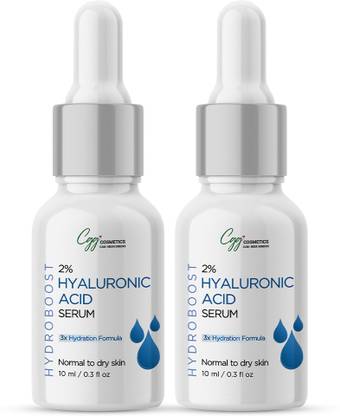 CGG Cosmetics 2% Hyaluronic Acid Serum - 3X Hydration Formula - Pack of 2 - 10ml