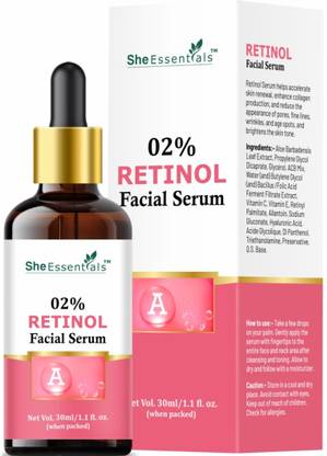 She Essentials 2% Retinol Face Serum For Anti Aging | Night Serum to Reduce Fine Line & Wrinkle