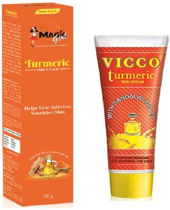 VICCO TURMERIC CREAM 15 + MAGIC TURMERIC 30 GRM