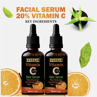 SKOOKUM Improved vitamin C Facial serum- For Anti Aging & Smoothening & Brigthening Face