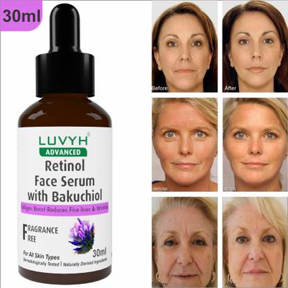 LUVYH Retinol Face Serum with Bakuchiol, Reduces Fine Lines & Wrinkles