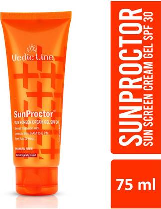 Vedic Line Sunscreen - SPF 50 Vedicline Spf 30 Sunproctor Cream Gel, 75ml