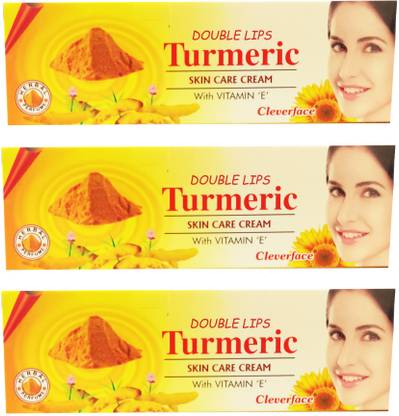 DOUBLE LIPS POFIE & LOVELY TURMERIC SKIN CARE CREAM WITH VITAMIN E 50 GRM PACK OF 3